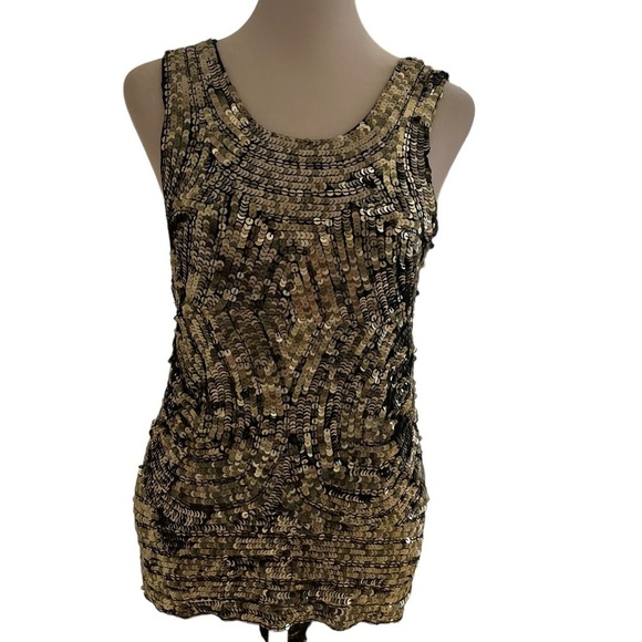 Gryphon Mermaid Party Tank with Sequins, Silk Lining.  Colors silver & Black M. - Picture 1 of 6